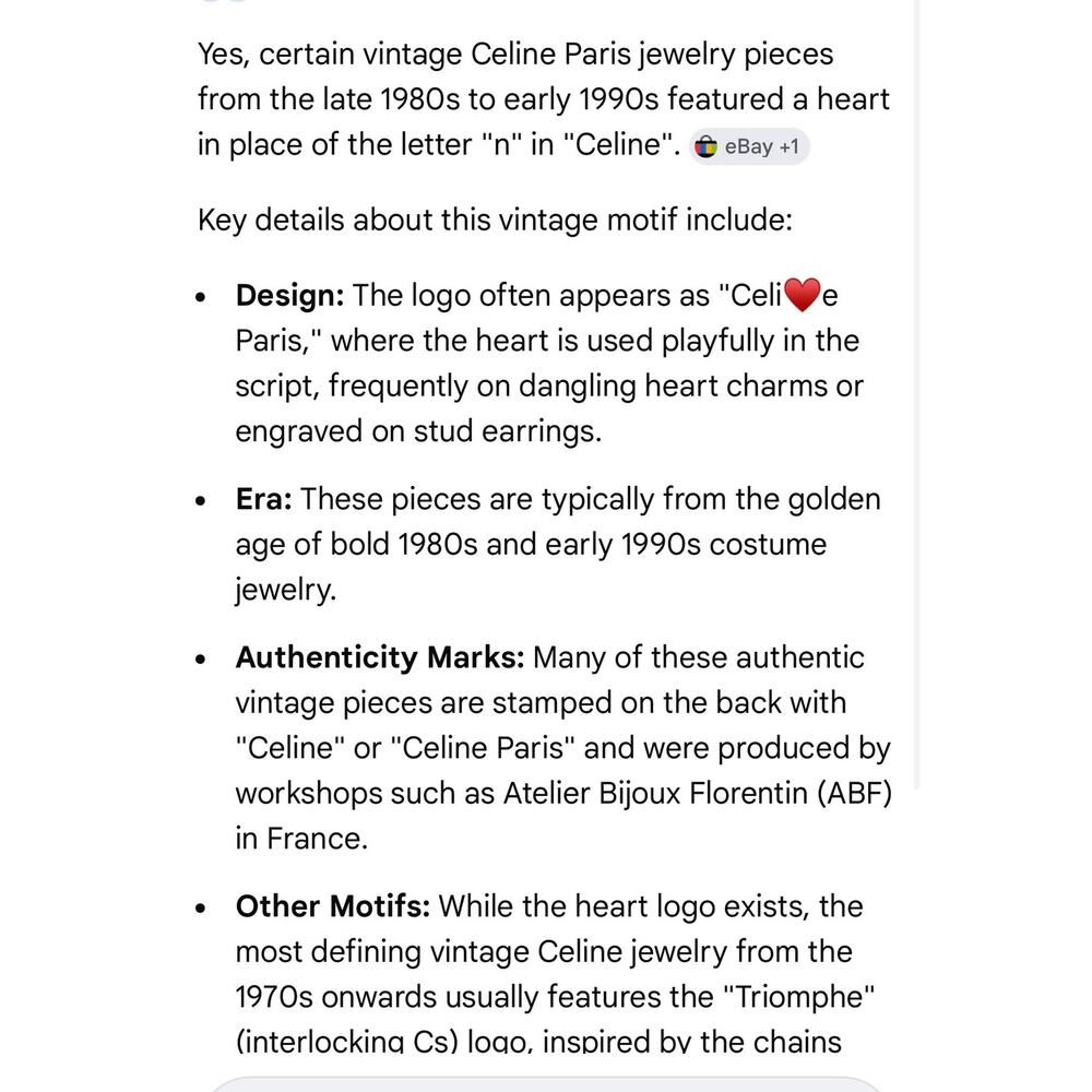 CELINE Paris Vintage Gold in Glass Teardrop Earrings - Picture 5 of 10